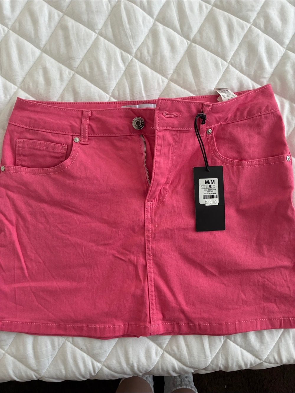 Pink mini skirt